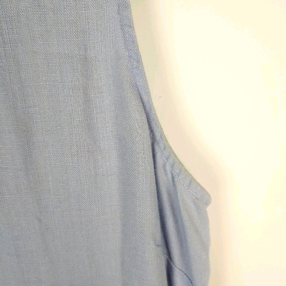 J.Jill Light Blue Linen Summer Dress w/ Pockets - Picture 6 of 6